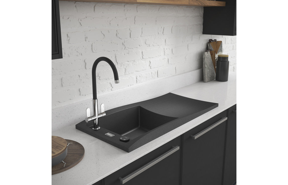 Abode Swich Diverter Valve - Round Handle w/Classic Filter - Matt Black