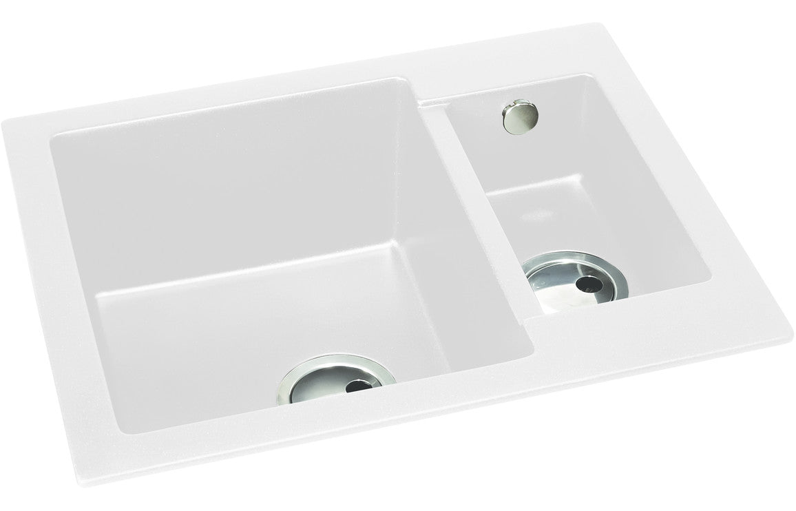 Abode Zero 1.5B Granite Inset Sink - White