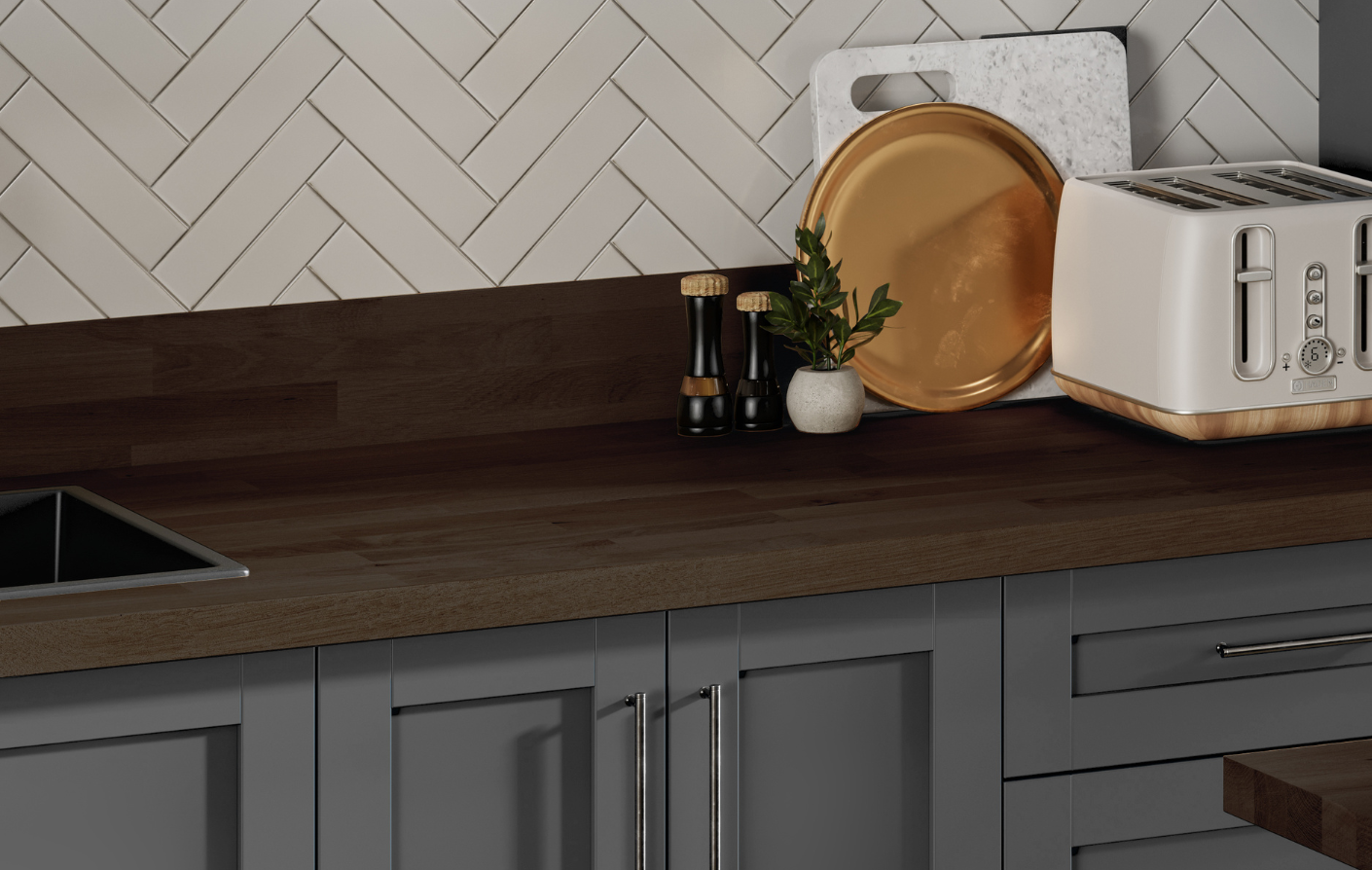 De Terra Black Stained Oak Worktop