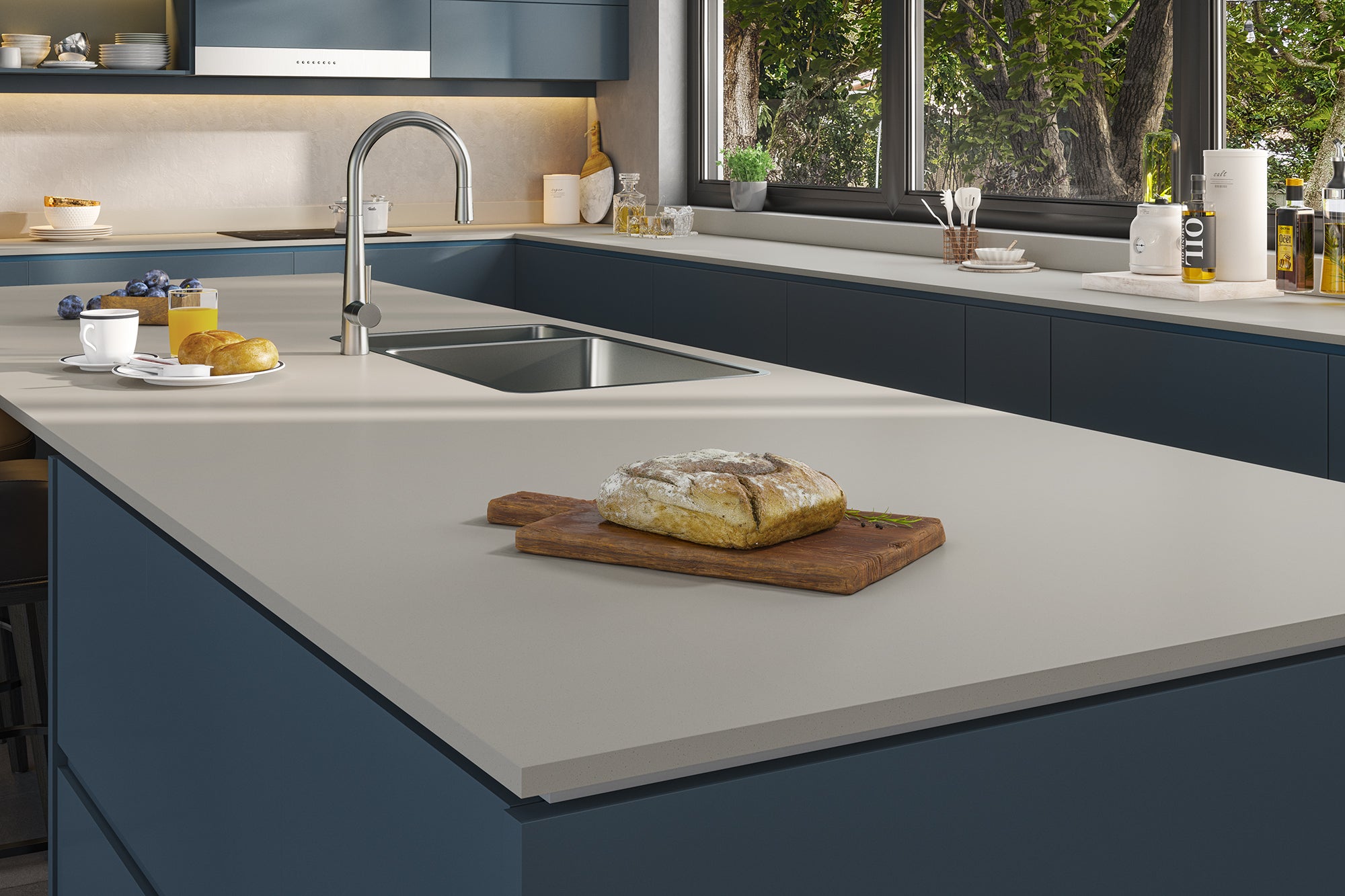 Coreluxe Whispering Grey Solid Surface Worktop