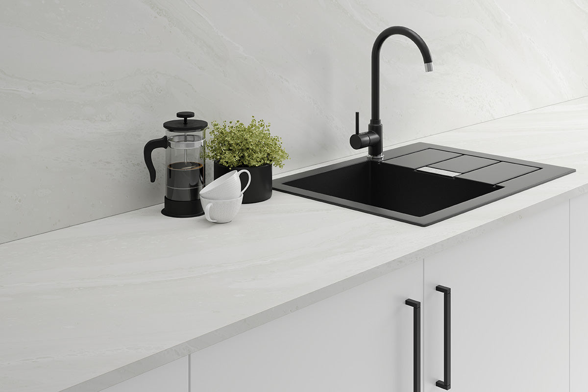 Formica White Painted Marble Worktop