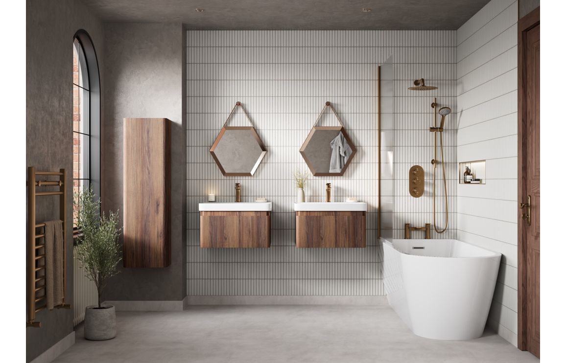 Elcha Freestanding Back To Wall 0TH Bath - White