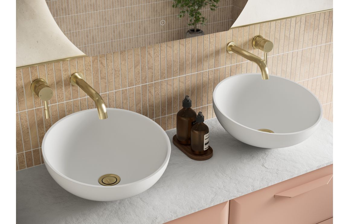 Haro 380x380mm 0TH Resin Washbowl - White