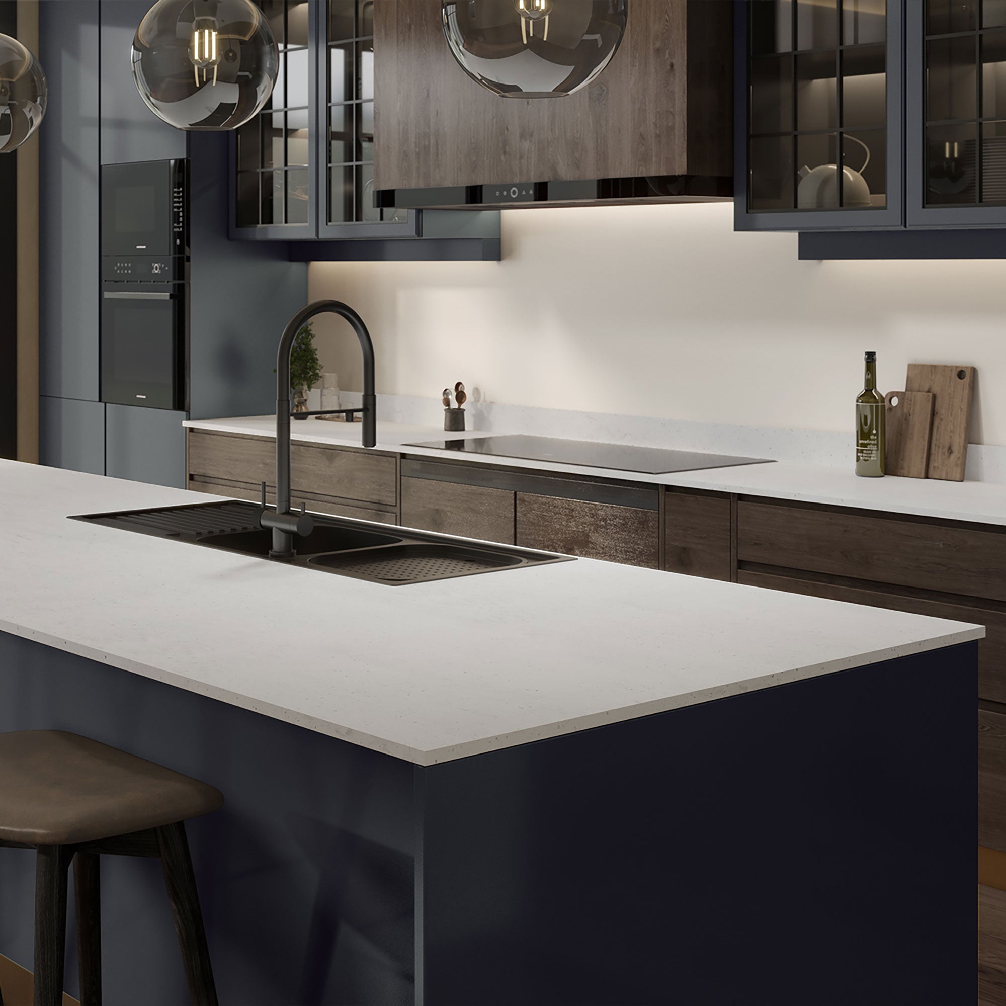 Coreluxe Cool Crystal Marble Solid Surface Worktops