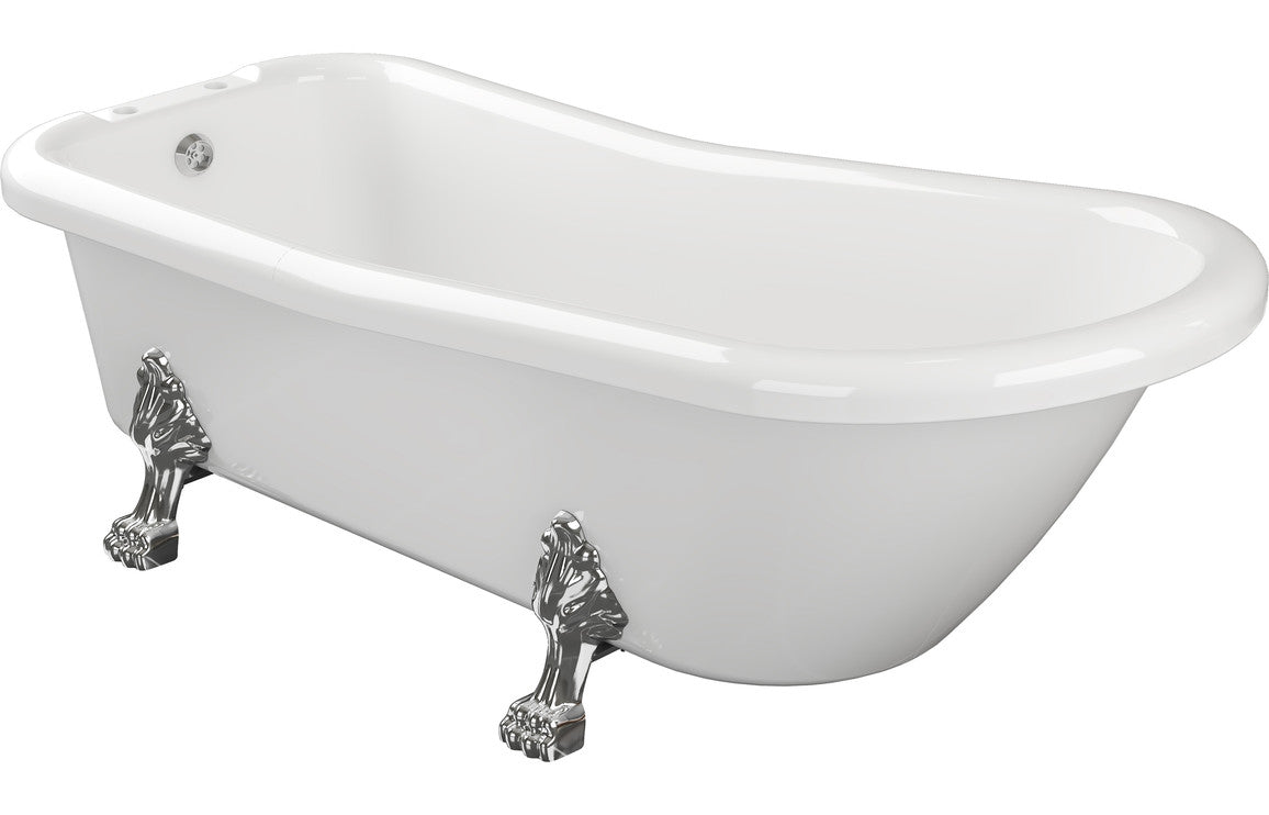 Bayswater Freestanding 2TH 1530x670x760mm Bath w/Feet - White