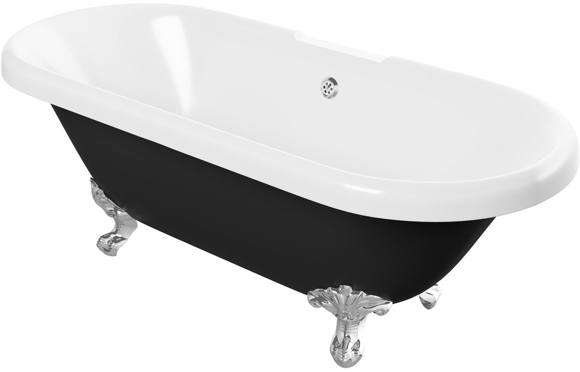 Richmond Freestanding 2TH 1690x740x620mm Bath w/Feet - Black