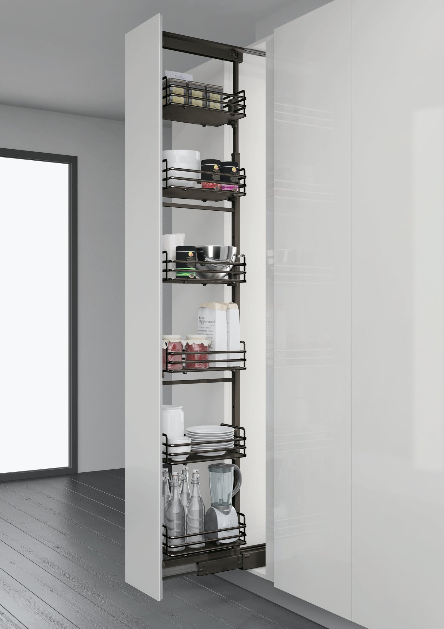 Elite Tall Larder Pull Out 300mm (Anthracite)