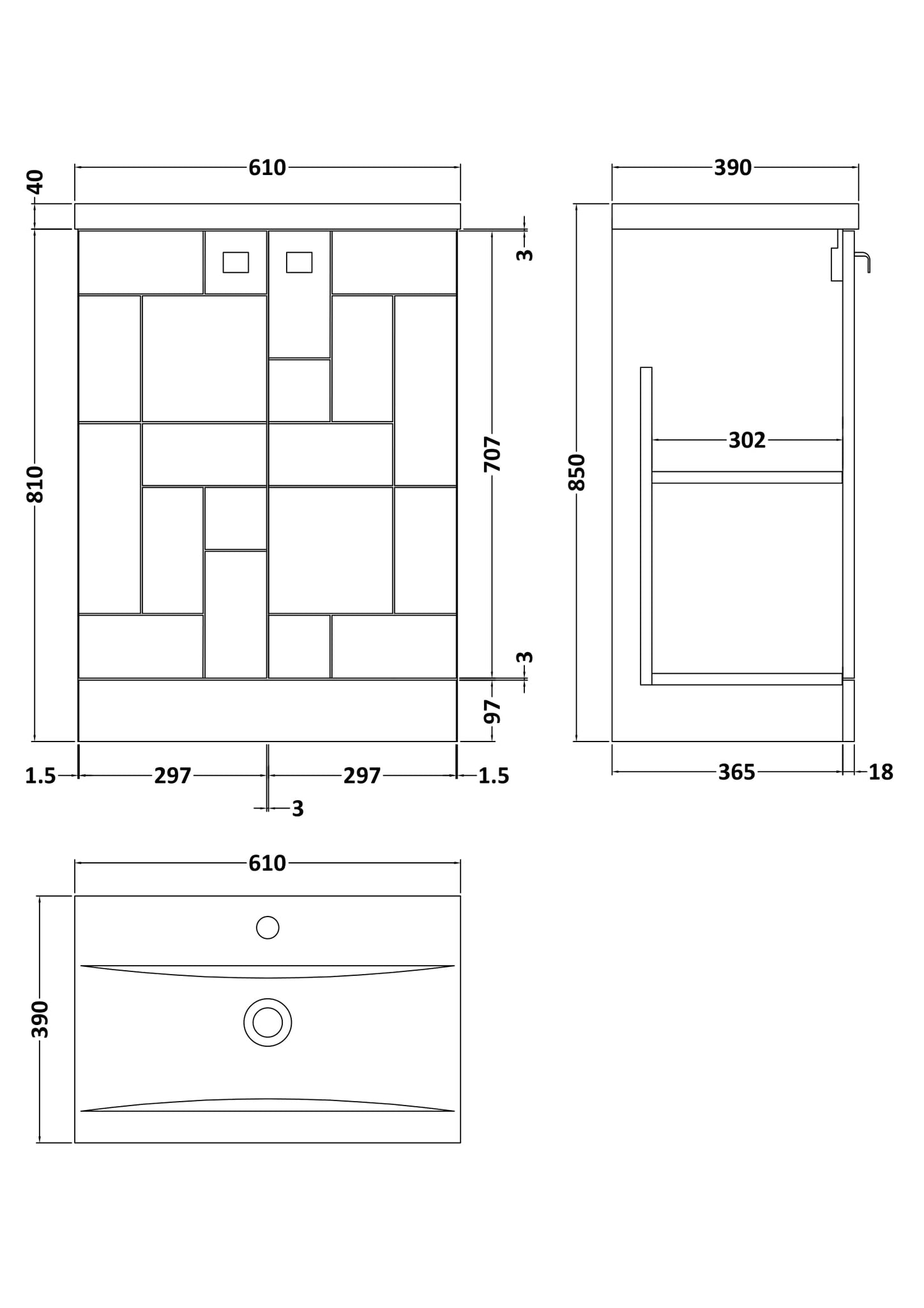 Blocks 600mm Floor Standing 2-Door Vanity Unit & Basin 1