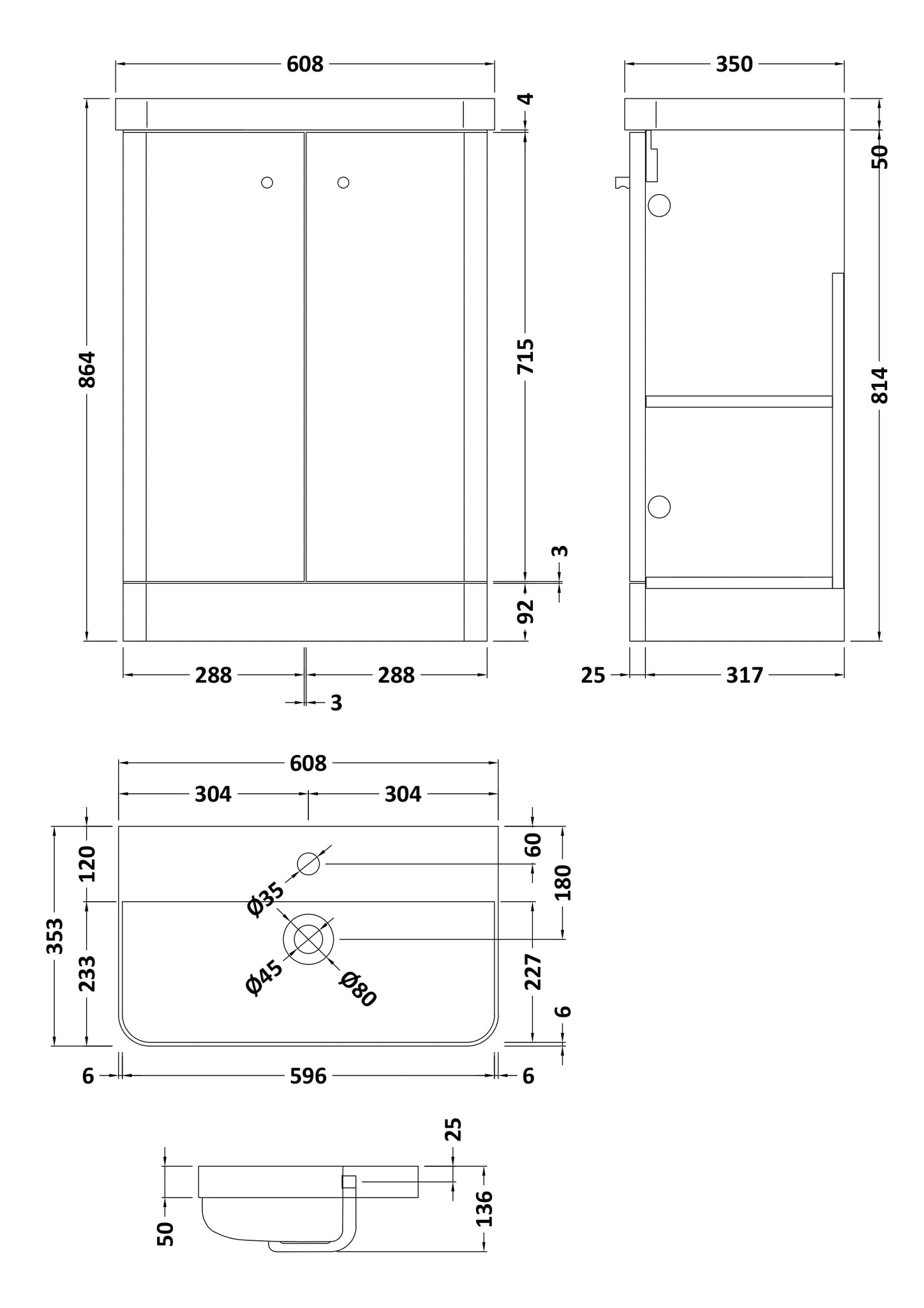 Core 400mm Wall Hung 1-Door Vanity & Basin