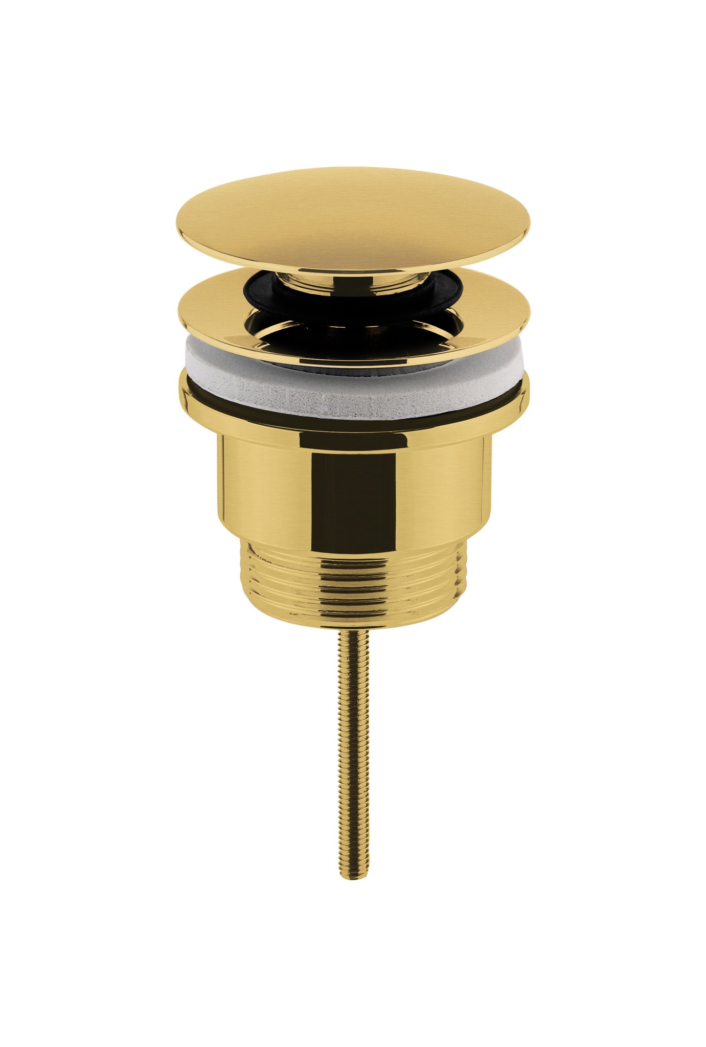 Nuie Universal Push Button Basin Waste Slotted & Un-Slotted Brass