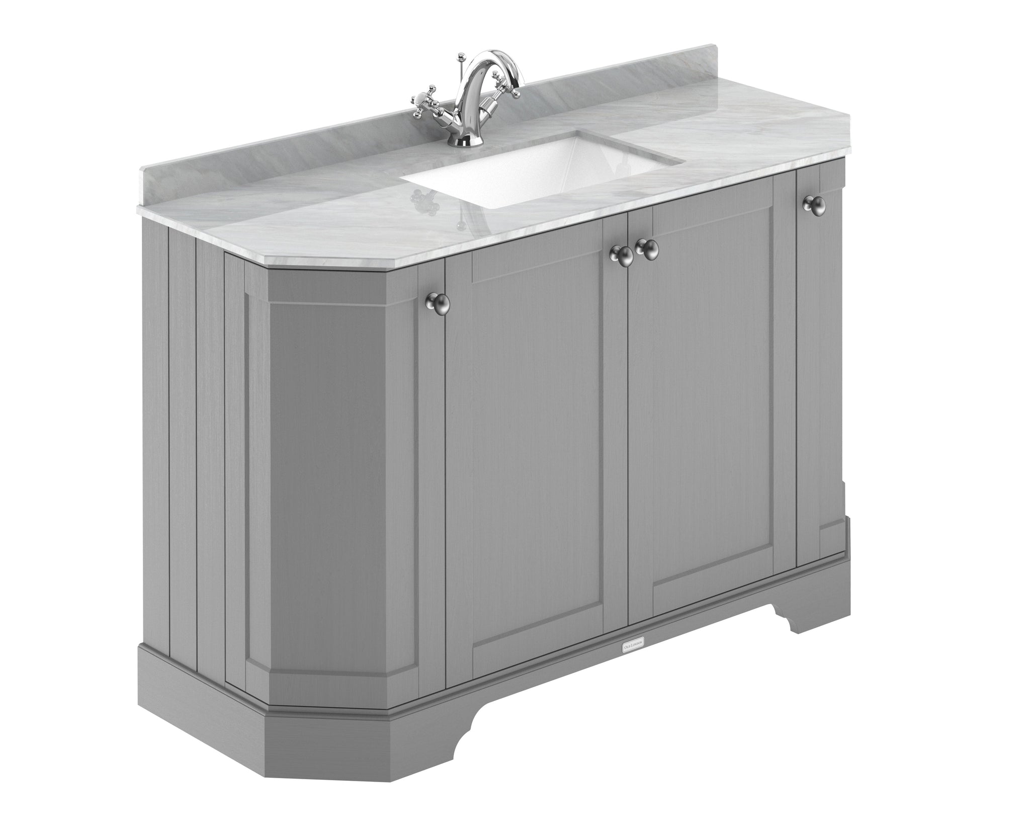 Hudson Reed Old London 1200mm 4-Door Angled Unit & Marble Top