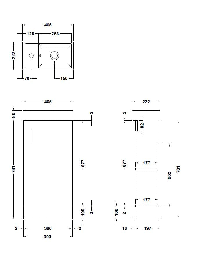 Vault 400mm Floor Standing Cabinet & Basin
