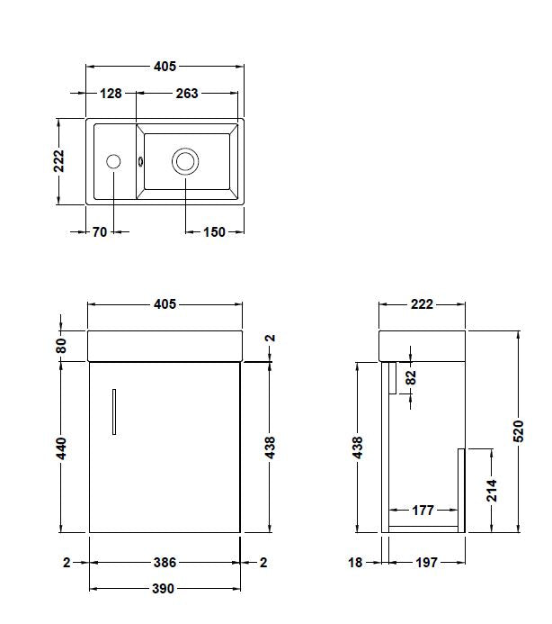 Vault 400mm Wall Hung Cabinet & Basin